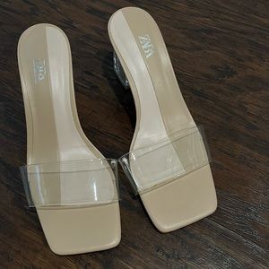 Gently used Zara Clear/ nude sandal